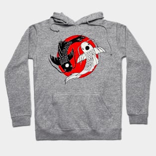 Koi Fish Ying Yang Red Dot Hoodie